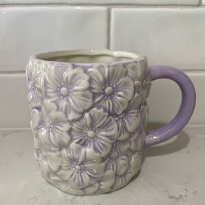 Floral Embossed Purple Mug